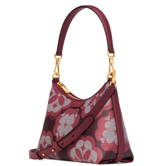 New Kate Spade Spade Flower Monogram Coated Canvas Medium Crossbody Garner Rose - Picture 2 of 6